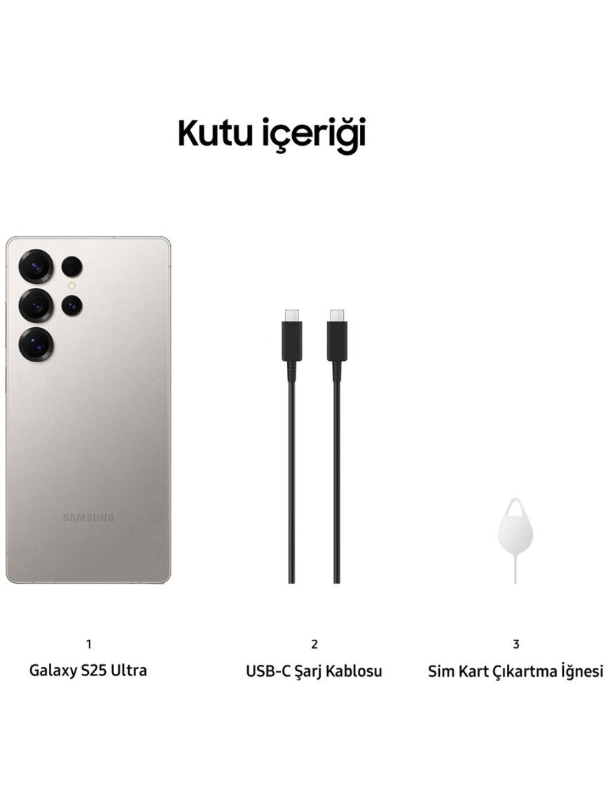 Samsung Galaxy S25 Ultra 512 GB 12 GB Ram (Samsung Türkiye Garantili) Gri Titanyum